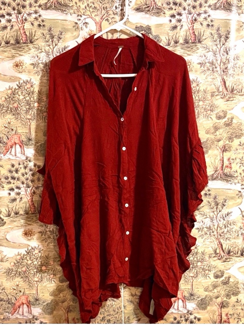 Free People Burgundy Blouse